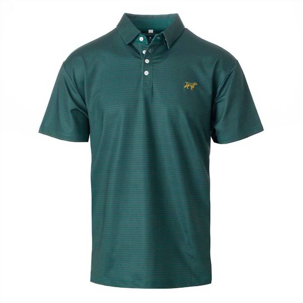 NEW FIELDSTONE men's signature polo in green stripe